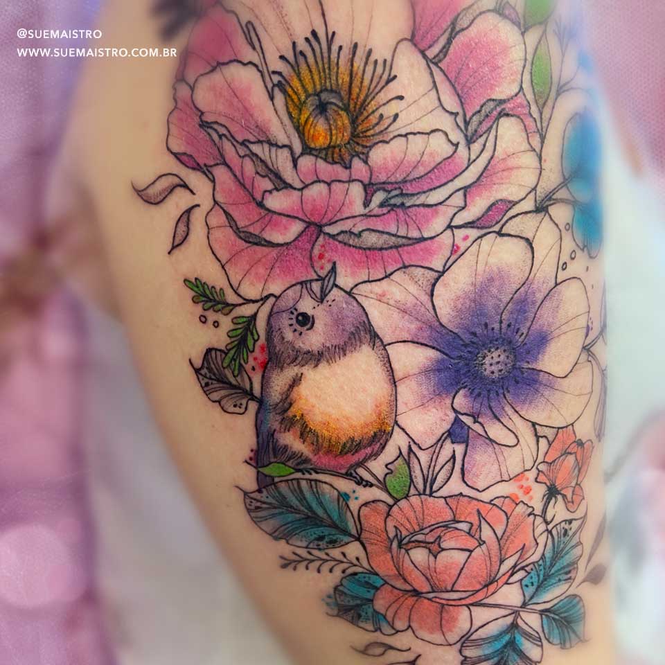 floral tattoo sue maistro